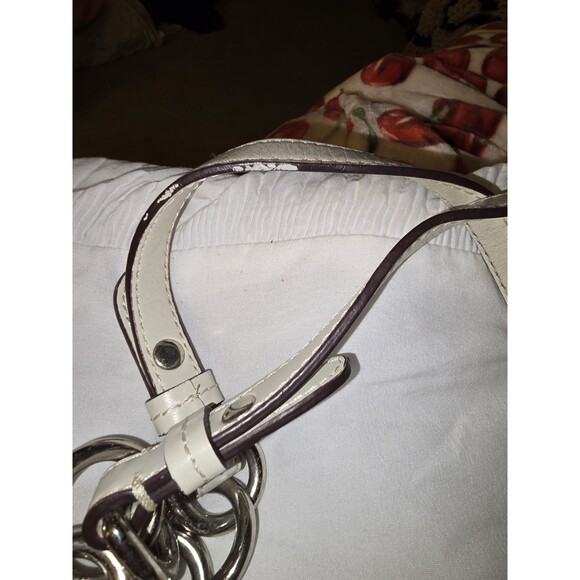 COACH Peyton Signature Satchel #14528 Khaki Jacquard Leather Trim Large Carryall - Picture 4 of 16